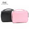 กระเป๋าเครื่องสำอาง PU กันน้ำแบบกำหนดเองสำหรับสุภาพสตรี Pure Color Blank Black